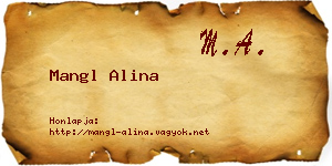 Mangl Alina névjegykártya